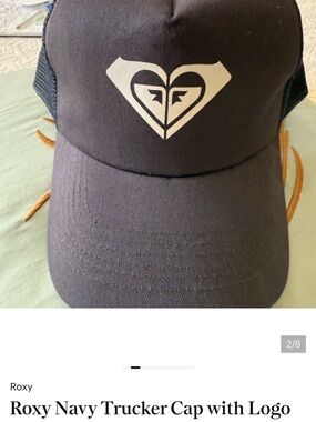 Roxy Black Trucker Hat with White Logo